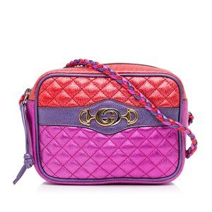 [SOLD] Gucci Mini Trapuntata Red & Pink Calf Leather Crossbody Bag